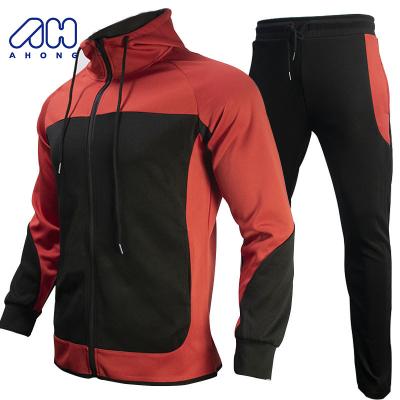 China Manufacturer Logo Tracksuit Breathable Custom Color Contrast Hoodies Panel Breathable Warm Men Jogging Suits Gym Fitness Sets for sale