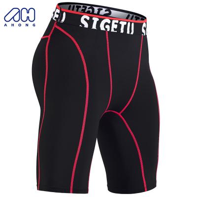 China Wholesale Men's Breathable Gym Shorts Logo Sports Shorts Men Pants Fitness Quick-drying Knee Length Skinny Pants Custom Made for sale