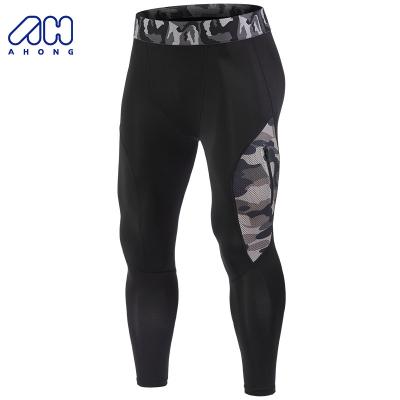 China Latest Breathable Gym Men Shaping Wear Workout Sporty Fitness Sweatpants Camouflage Dry Cool Pattern Compression Gaiters for sale