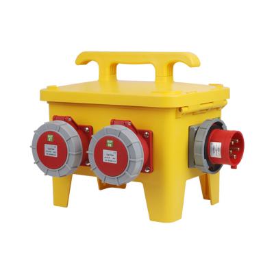 China Industrial Handheld Power Box 3phase Plug Box Yellow Portable Power Distribution Control Box for sale