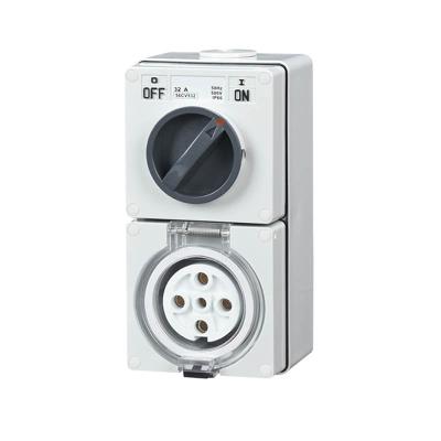 China KARWOLL 32Amp IP66 Industrial Combination Switch AU Australian 56CV432 Industry Electrical Socket With Power Switch for sale