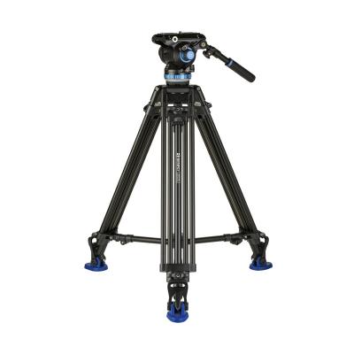 China Free Shipping PORTABLE Aluminum Alloy Stage Professional Video Tripod Camcorder Tripod Dual Tripod With S8Pro Head for sale