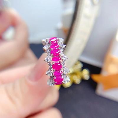 China Fashion CLASSIC Hot Sale Natural Silver Ruby Wreath Adjustable Chain s925 Rings for sale