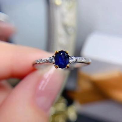 China Desgin New CLASSIC Fashion Natural Sapphire Shaped Vintage Sterling Silver Jewelry 3925 Ring for sale