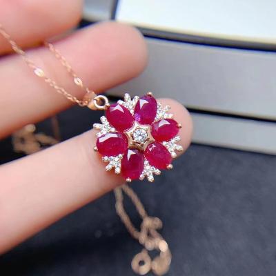 China Wholesale Hot Selling Natural CLASSIC Ruby Tassel Love Vintage Necklace for sale