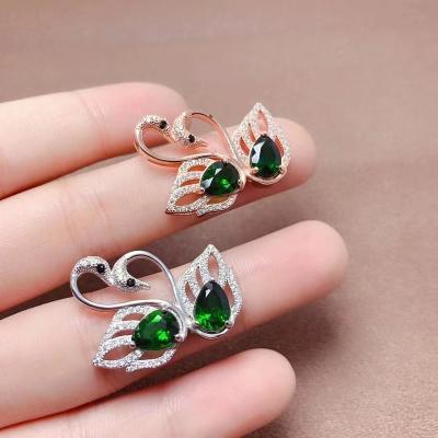 China Wholesale CLASSIC 2023 Fashion Trend Wedding Charming Jewelry Making Natural Diopside Earrings For Brides for sale