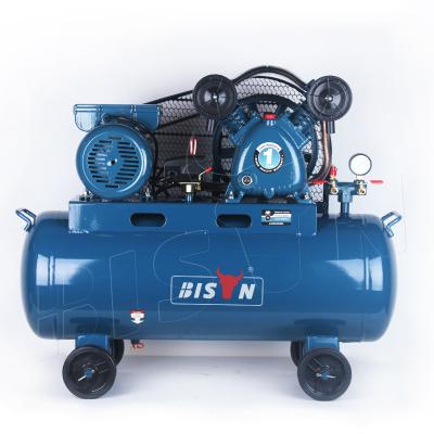 China Bison Best Price Lubricated 230V 2hp 2 Hp AC Air Compressor 100L 3Hp Belt Driven Belt Driven Air Compressor for sale