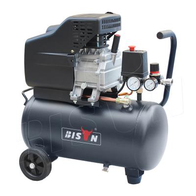 China Bison China Electric Cheap Portable Air Compressors Lubricated Direct Driven Compressor 1.5Hp 25L 220V For Spray Painting for sale