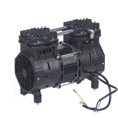 China Hotels Bison China Electric 1hp 750w 110v 2 Cylinder Mini Portable Oilless Air Compressor Piston Pump for sale