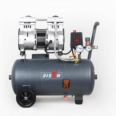 China Bison Oil Free 1.1 KW Silent Electric Air Compressor 24L 1.5Hp Piston Oil Free Air Compressor for sale