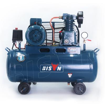 China Bison 40L 10 Gal Belt Piston Drive Air Compressor 750Watt 1Hp Oil Free Air Compressor for sale