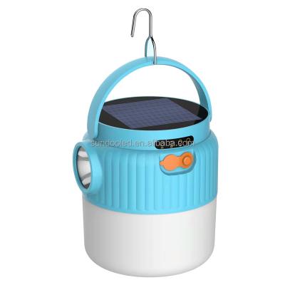 China Outdoor Camping Lights Camp Lantern Outdoor Rechargeable Portable solar charging lamp with hook for sale