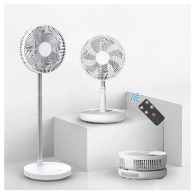 China 2 in 1 8 Inch Remote Control Hot Sale Round Plastic Battery Telescopic Sri Lanka Fan Electric Folding Air Cooler Rechargeable Stand Fan for sale