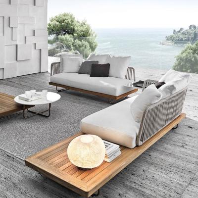 China Living Room Eco-friendly Outdoor Villa Balcony Garden Leisure Courtyard Sofa Wicker Chair Combination Furniture for sale