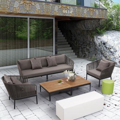 China Shenzhen contemporary outdoor patio balcony rattan rising sofa set two seater modern rattan sofa set outdoor patio sofa for sale