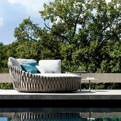 China Contemporary where to buy cheap evensun yin yang poly outdoor patio furniture rattan outdoor daybed wicker round rattan for sale