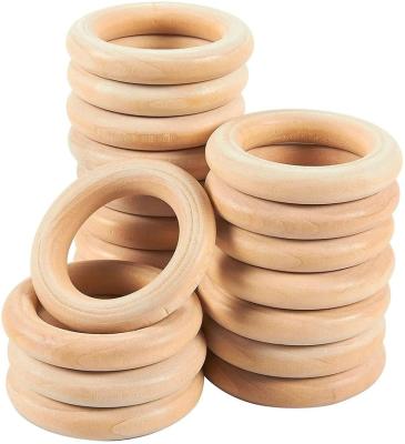 China USA 20 Pack Unfinished Natural Wood Rings For Crafts for sale