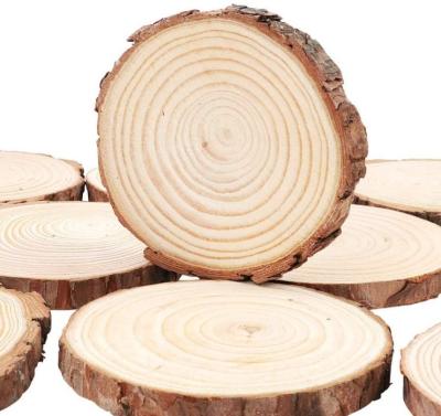 China Europe Unfinished Natural Wood Slices 20 Pcs Craft Kit Wood Circles Crafts Rustic Christmas Ornaments For Wedding DIY Crafts With Bark for sale