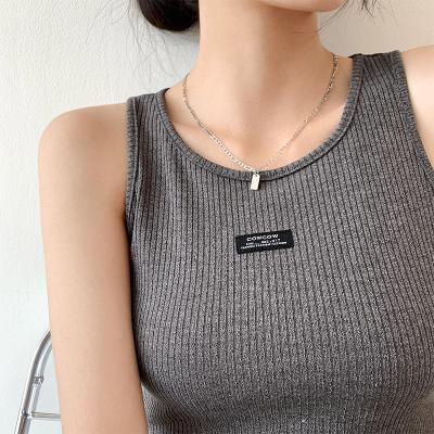 China Anti-pilling Women's Casual Screw Net Fashion Tank Tube Tops Short Customize Logo Tag for sale