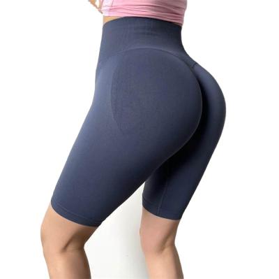 China Women Gaiters Breathable Tights Cycling Shorts Fashion Sportswear Yoga Shorts Comfortable Training Navy Bottom for sale