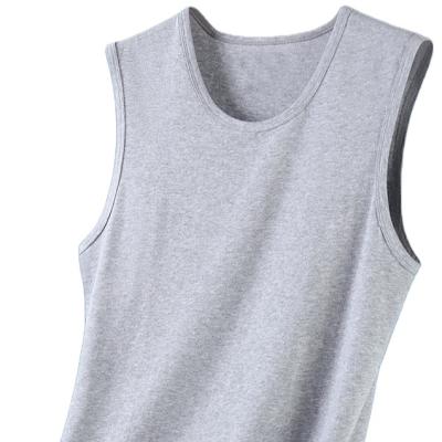 China Anti-pilling Mens Sweat Vest Sleeveless Wide-shoulder Shirt Workout Tank Top Sports Comfortable Gym Clothing Gray for sale