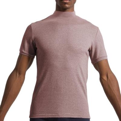 China Anti-Wrinkle Men's Round Neck T-shirt Comfortable Fashion Flexible Breathable Workout Wears Khaki for sale