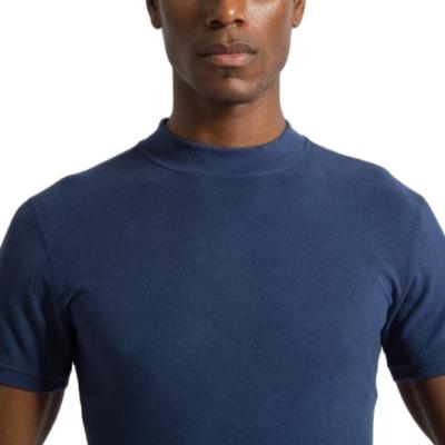 China Anti-wrinkle Men's T-shirt Collar High Comfortable Fashion Flexible Breathable Workout Wears Blue Jeans for sale