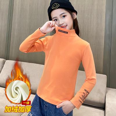 China Girls Top Thermal Cotton Fleece T-Shirts Long Sleeve Anti-Shrink Comfortable Neck for sale