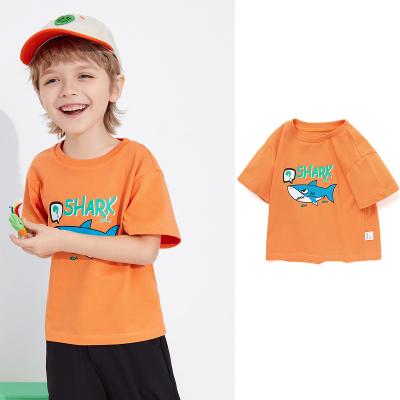 China Kids Anti-Shrink Pure Cotton Comfortable Breathable Casual Shark Printing T Shirts for sale