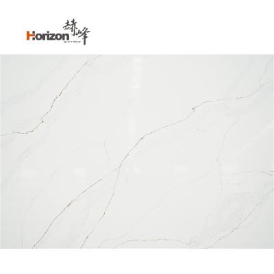 China Durable 2023 Artificial Stone Calacatta Quartz Stone Slab Countertops White Quartz Vinyl Tiles Table Top for sale