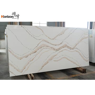 China Durable Horizon 30mm Thickness Quartz Slabs 2023 Quartz Slab Gold White Quartz Slab for sale