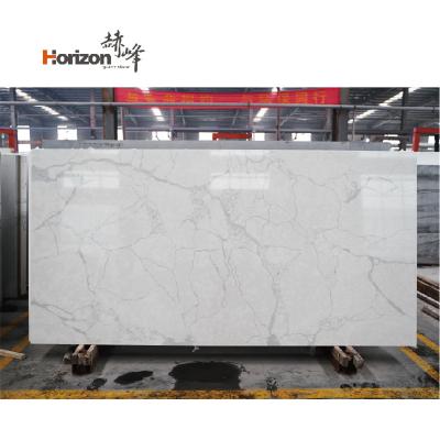 China Durable 2023 calacatta quartz slab price marble white quartz slabs high quality grade B polished stone manufacturer for sale