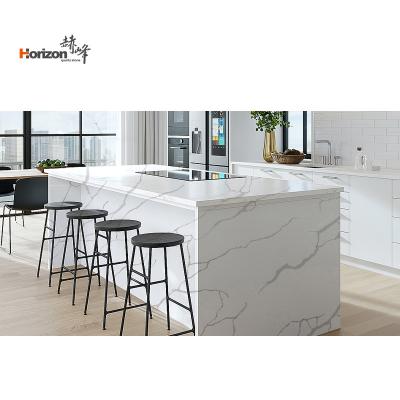 China Durable Look Pure White Marble Artificial Quartz Outlet Factory Skyline Stone Slabs For Kitchen Worktop for sale