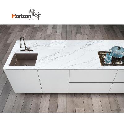 China 2023 Durable Quartz 40mm Horizon White Quartz Stone Slab Artificial Stone Kitchen Slab for sale