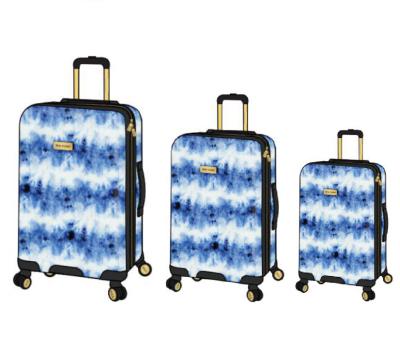 China COLORFUL FASHION DURABLE HARDSHELL ABS PC LUGGAGE PLASTIC SUITCASE WITH WHEELS CARRY ON LUGGAGE SET for sale