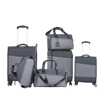 China Travel Polyester 6PCS Travel Bag Trolley Bag Trolley Luggage Bottom Set for sale