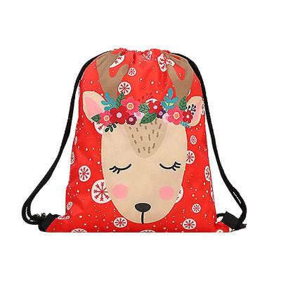 China Large Capacity Promotion Cloth Small Gift Lightweight Gift Bags For Guest Party Christmas Drawstring Bag for sale