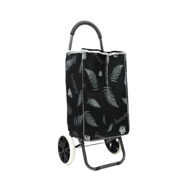 China New Printing Cheap Reusable Light Weight Easy Folding Shopping Cart Bags Folding Trolley Shopping Trolley for sale