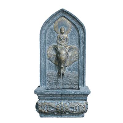 China Fiber Resin Buddha Elephant Solar Water Fountain for sale