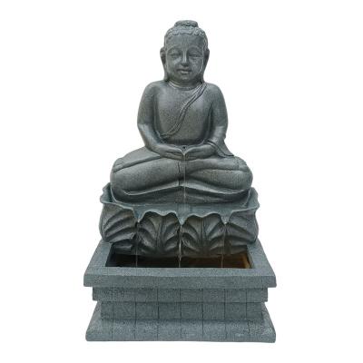 China Factory Price Decorative Solar Powered Outdoor Garden Water Feature Buddha Resin Decoration With Solar Pump for sale