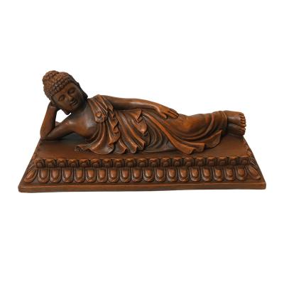 China Africa New Statues High Quality Decorative Resin Buddha Craft Supply Shops Customized Wood Reclining Buddha for sale