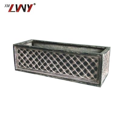 China Large Elegant Hot Sale Custom Outdoor Rectangular Flower Pots Planter Box Factory Promotion for sale