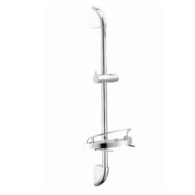 China Wholesale Adjustable Height Bathroom Wall-Mounted Round Support Bar Stainless Steel Handheld Shower Slide Bar for sale