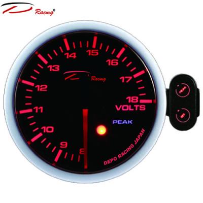 China 52mm Aluminum 7 Color Led Display Racing Gauge Controller Volt Gauge With Remote Warning And Peak Recall For Universal Vehicles for sale