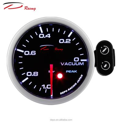 China 52mm High Precision Dimmable Aluminum Car Vacuum Gauge for sale