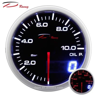 China 60mm Dual View Series With Digital Stepper Motor Automotive Racing White And Amber Colors Oil Pressure Gauge WA6027BLED for sale