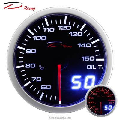 China Mechanical Racing Monitor 52mm Oil Temperature Tepper Engine Oil Temp Gauge Dual View For Car for sale