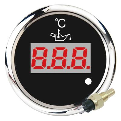 China 52mm Black Face LED Digital Red Backlight Oil Temp Gauge With 52mm Sensor for sale