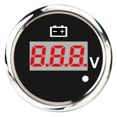 China 52mm Black Face LED Digital Red Backlight Volt Gauge 52mm for sale