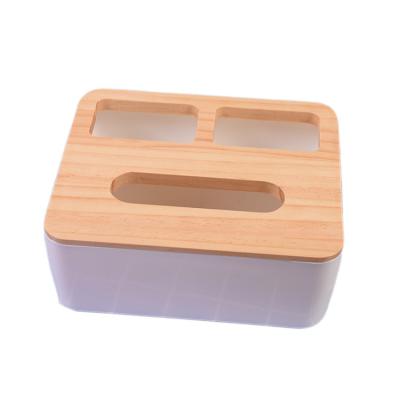 China Eco - Friendly Wooden Lid Tissue Box Plastic Tissue Boxes for sale